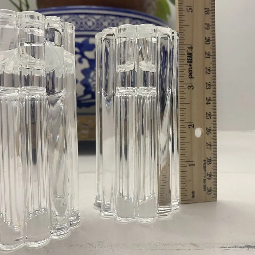 Vintage Pair Ribbed Crystal Glass 4.25